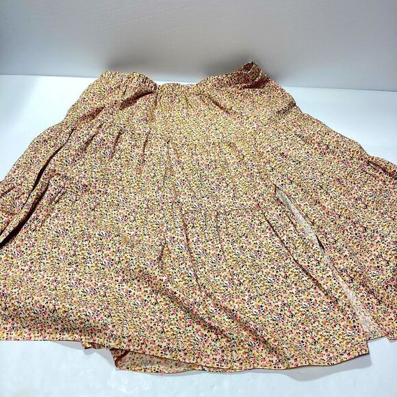 Lane Bryant Floral Maxi Skirt Plus Size 26/28 Flowy High Slit Elastic Waist - Picture 2 of 12